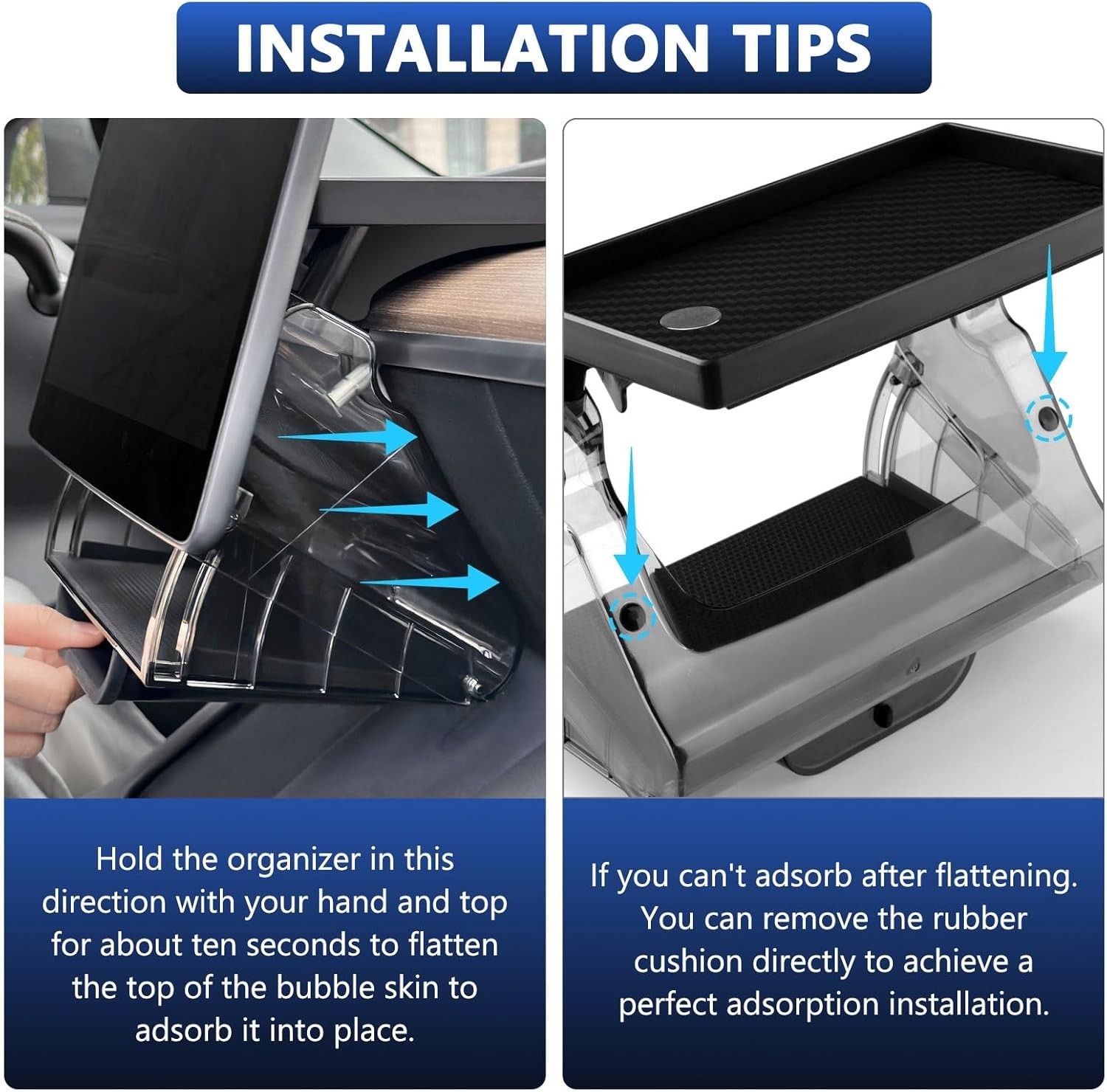 Hideable under Screen Storage Organizer Compatible with Tesla Model Y 2024-2020(