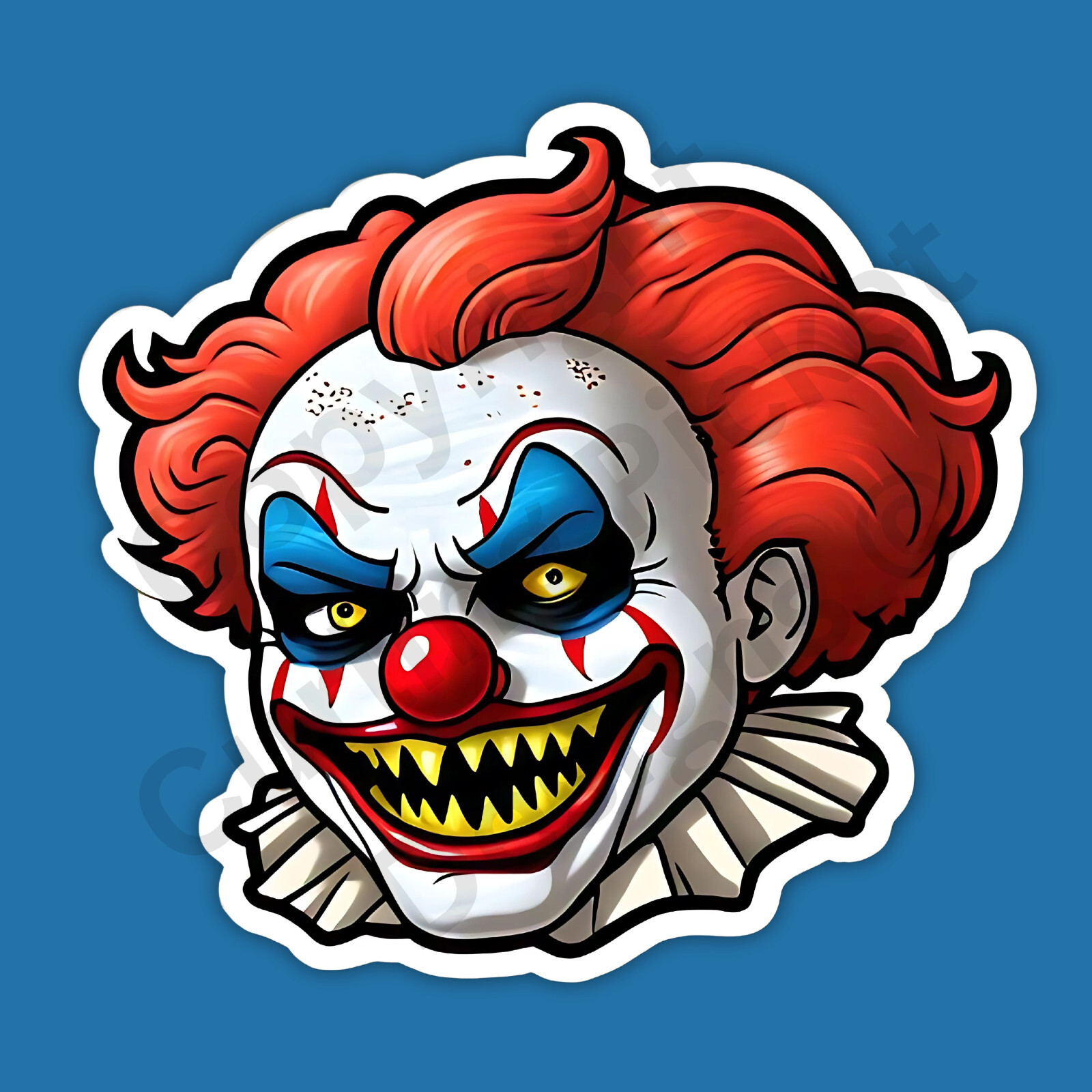 Scary Circus Clown Carnival Sinister Evil Menacing Creepy 3" Vinyl Sticker