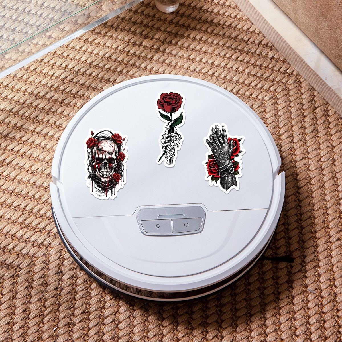 50pcs Waterproof Vinyl Stickers Red Gothic Style Skull Luggage Phone Laptop Car