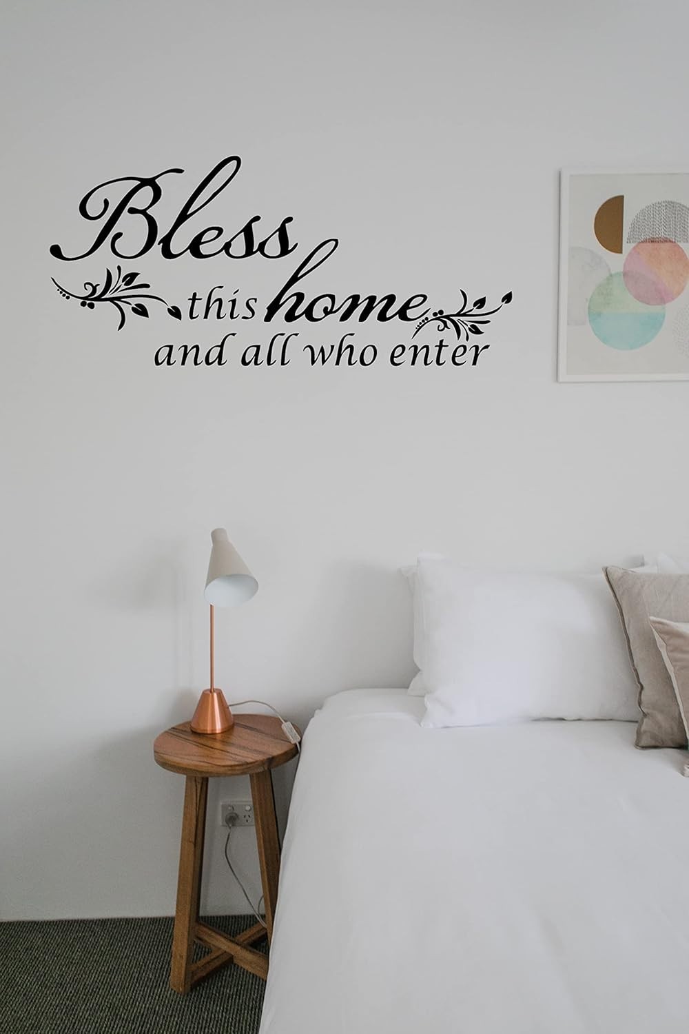 Bless This Home and All who Enter Vinyl Wall Decal Entryway Living Bible Verse