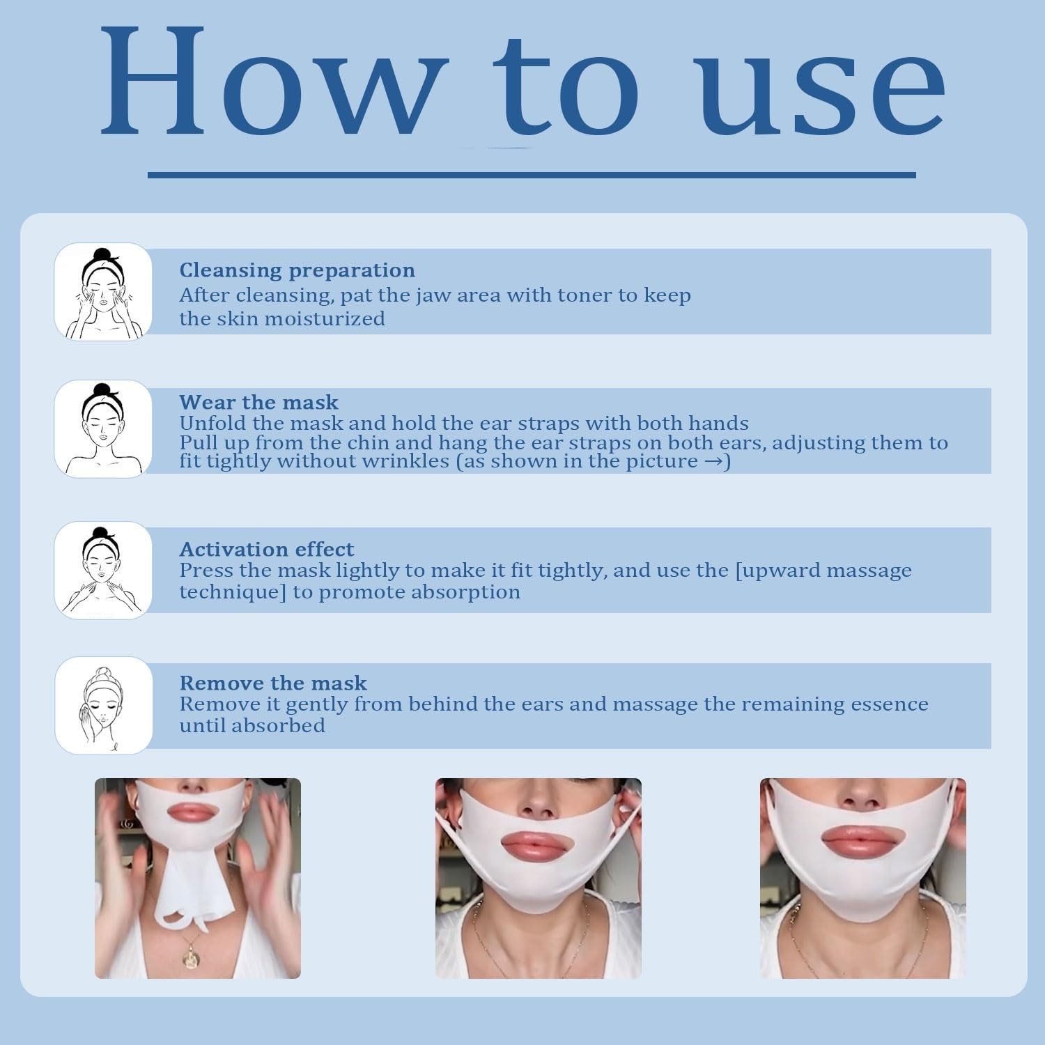 Double Chin Lifting Mask 5 PCS Chinology Reducer Jawline Firming Face Neck