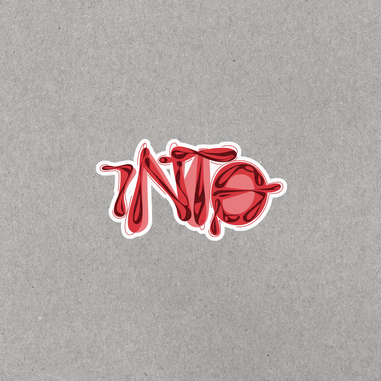 Unique Red Graffiti Art Sticker – Stylized No Word Decal for Laptops, Journals #