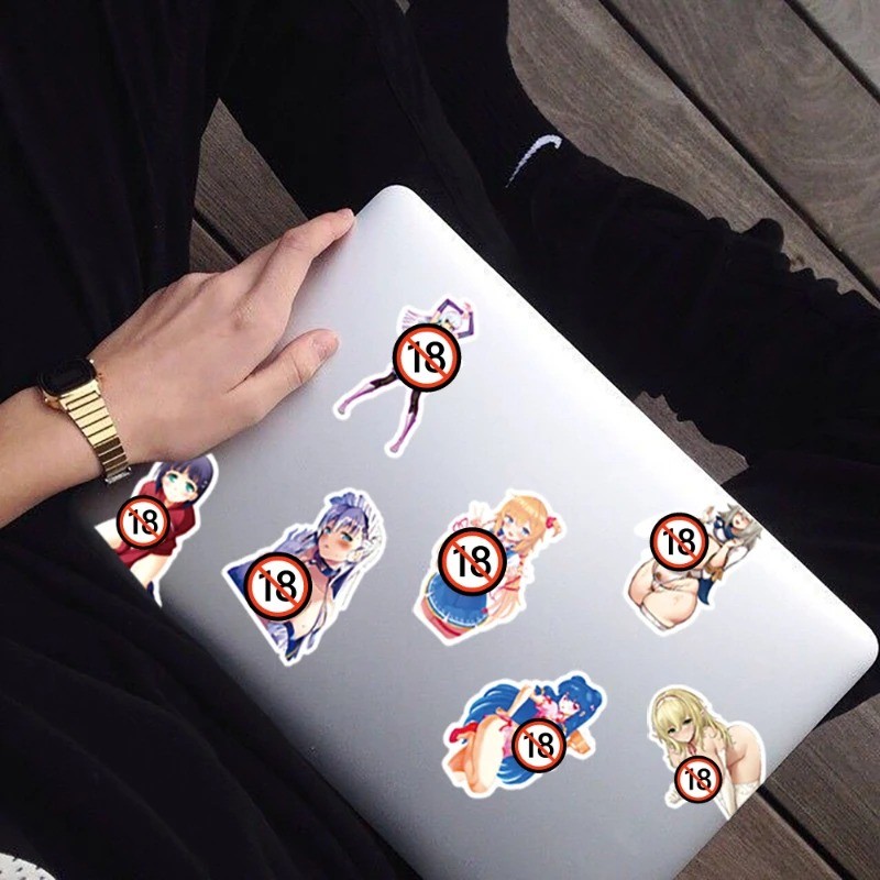50pcs Sexy Anime Girls Hentai Stickers – Diy Graffiti Decals for Phone, Laptop🔥