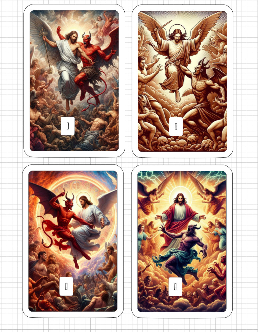 Jesus vs Satan ATM DEBIT CREDIT CARD Skin Sticker Christian God Devil Bible War