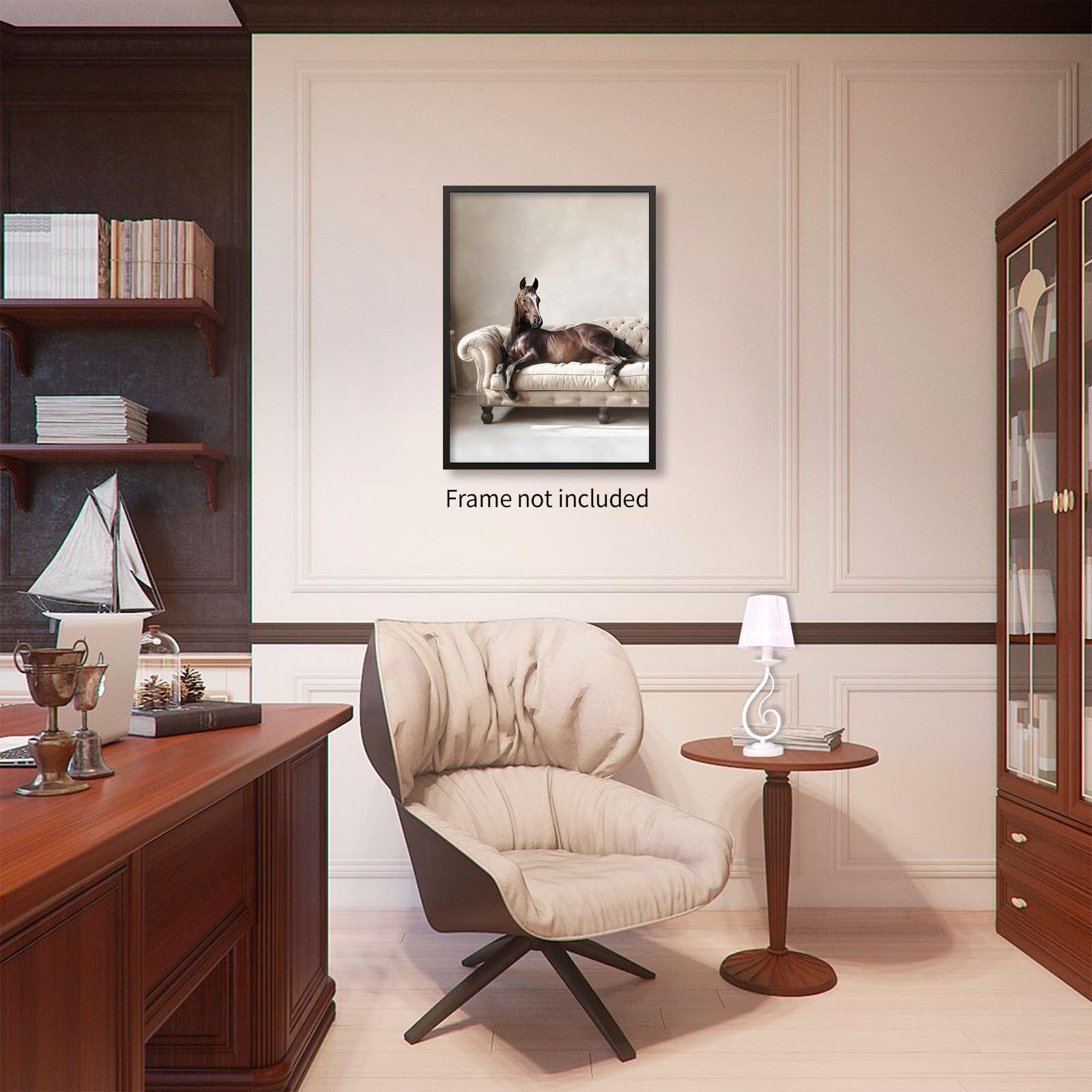 Heltrappe Funny Animal Horse Poster Fashion Western Equine Wall Art Elegant H…