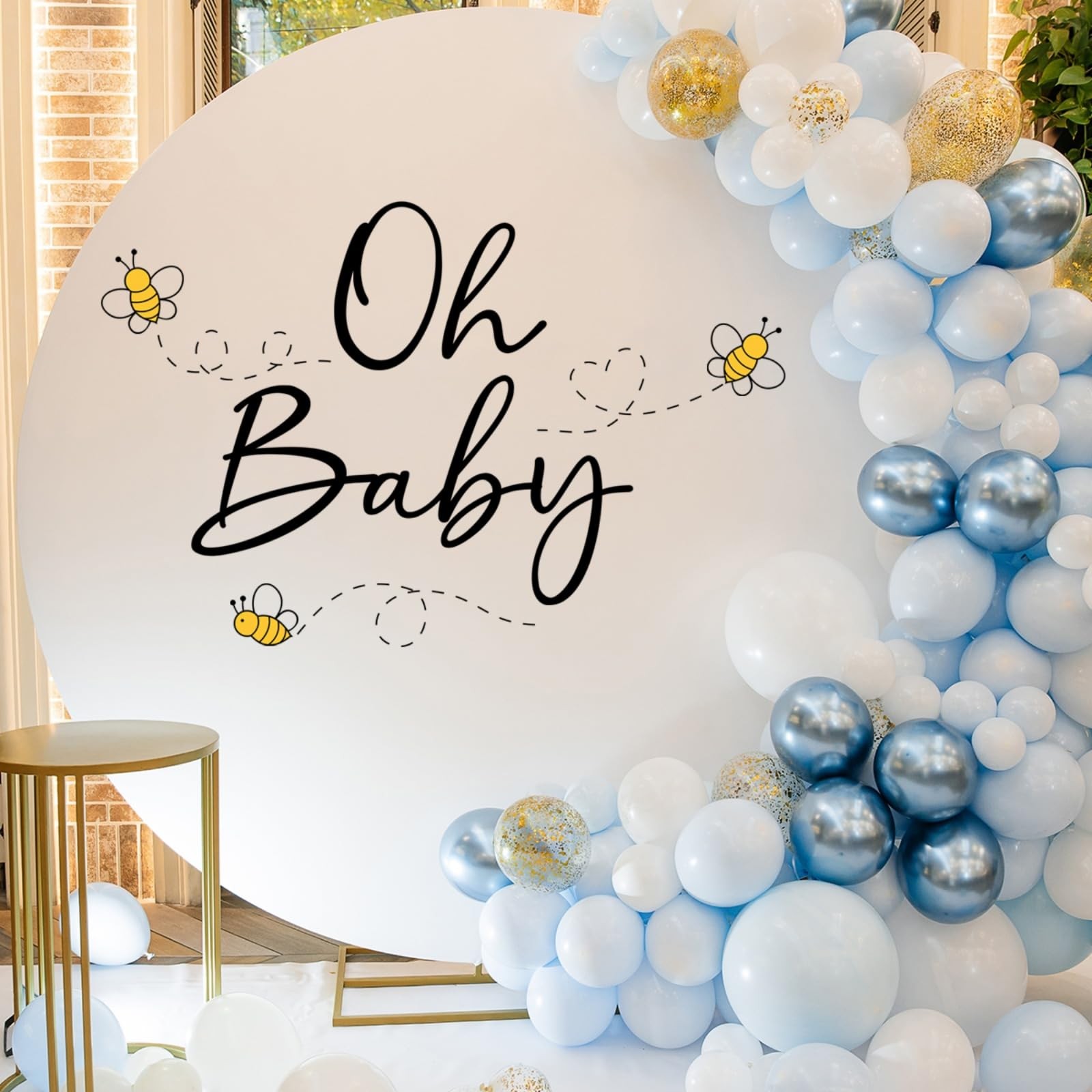 Oh Baby Letters Bees Decal Sign for Backdrop Boy Girl Neutral Gender Reveal D…