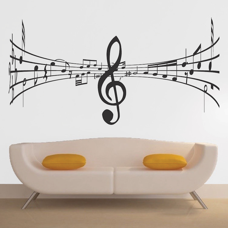 Music Symbol Wall Decal, Treble Clef Music Wall Decal, Sheet Music Wall Art, a25