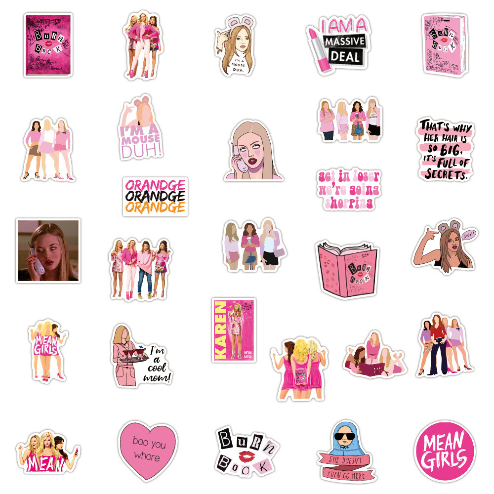 100Pcs Mean Girls Sticker for Adults Teens Girls Scrapbooking Water Bottles