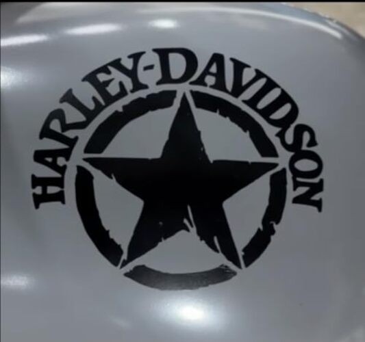 Motorcycle Bar and Shield Star Design #1 Vinyl Decal Sticker Car HD Moto Black