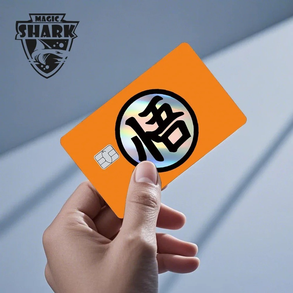 Magic Shark Holographic Credit Card Sticker Goku Vegeta Skin Cover New
