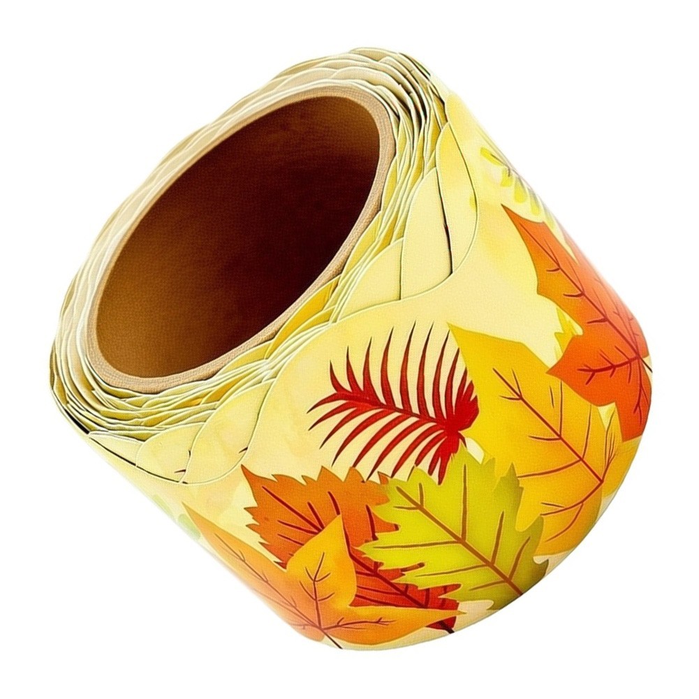 Yellow Paper Maple Leaf Stickers for Office Study Space Decoration 10 Meters