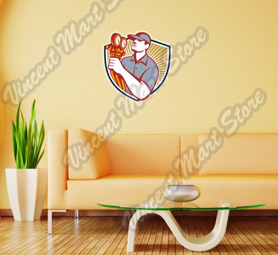 Air Conditioning Mechanic HVAC Gauge Wall Sticker Room Interior Decor 20"X25"