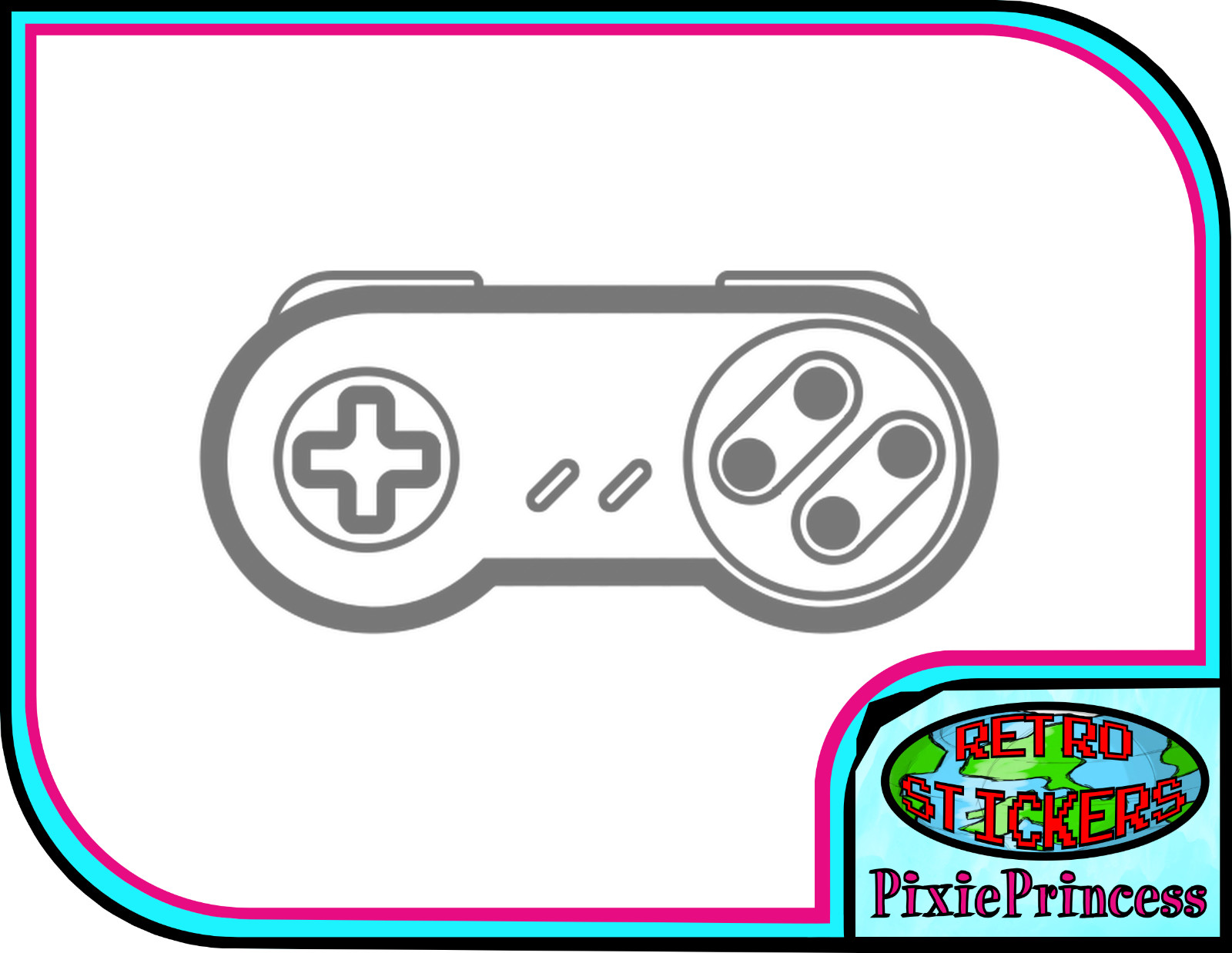 Nintendo Super SNES Controller D Vinyl Sticker Car Truck Gamer Window Wall Game