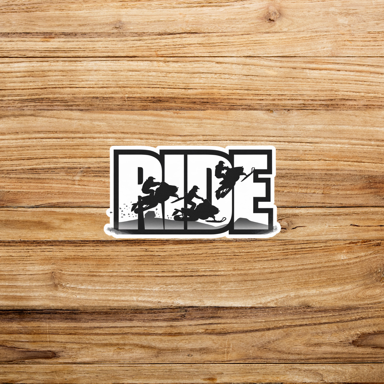 Ride Snowmobile Silhouette Sticker – Winter Extreme Sports Decal #2677