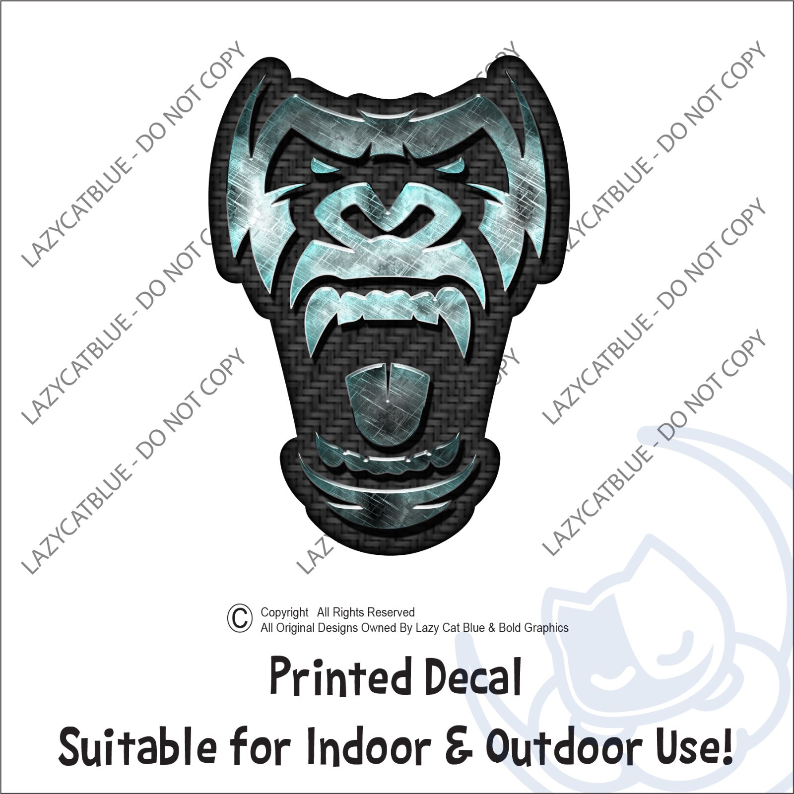 Gorilla Roar Decal Sticker Ape Monkey Wildlife Team Animals Pride Tough Wild