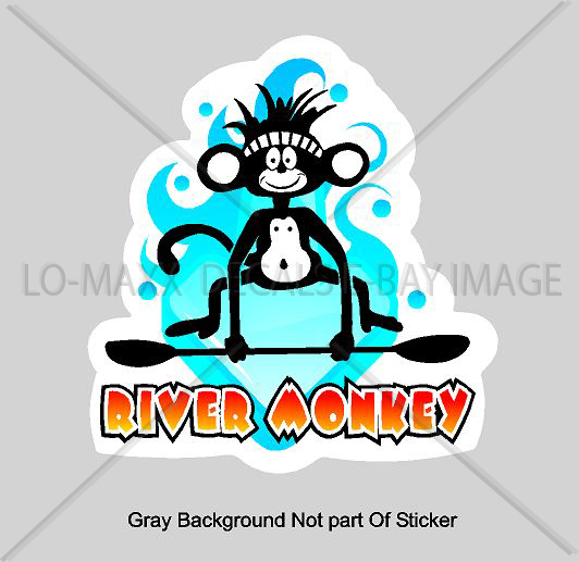 River Monkey Whitewater Watersports Kayaking Boating Outdoor Sport Vinyl Sticker