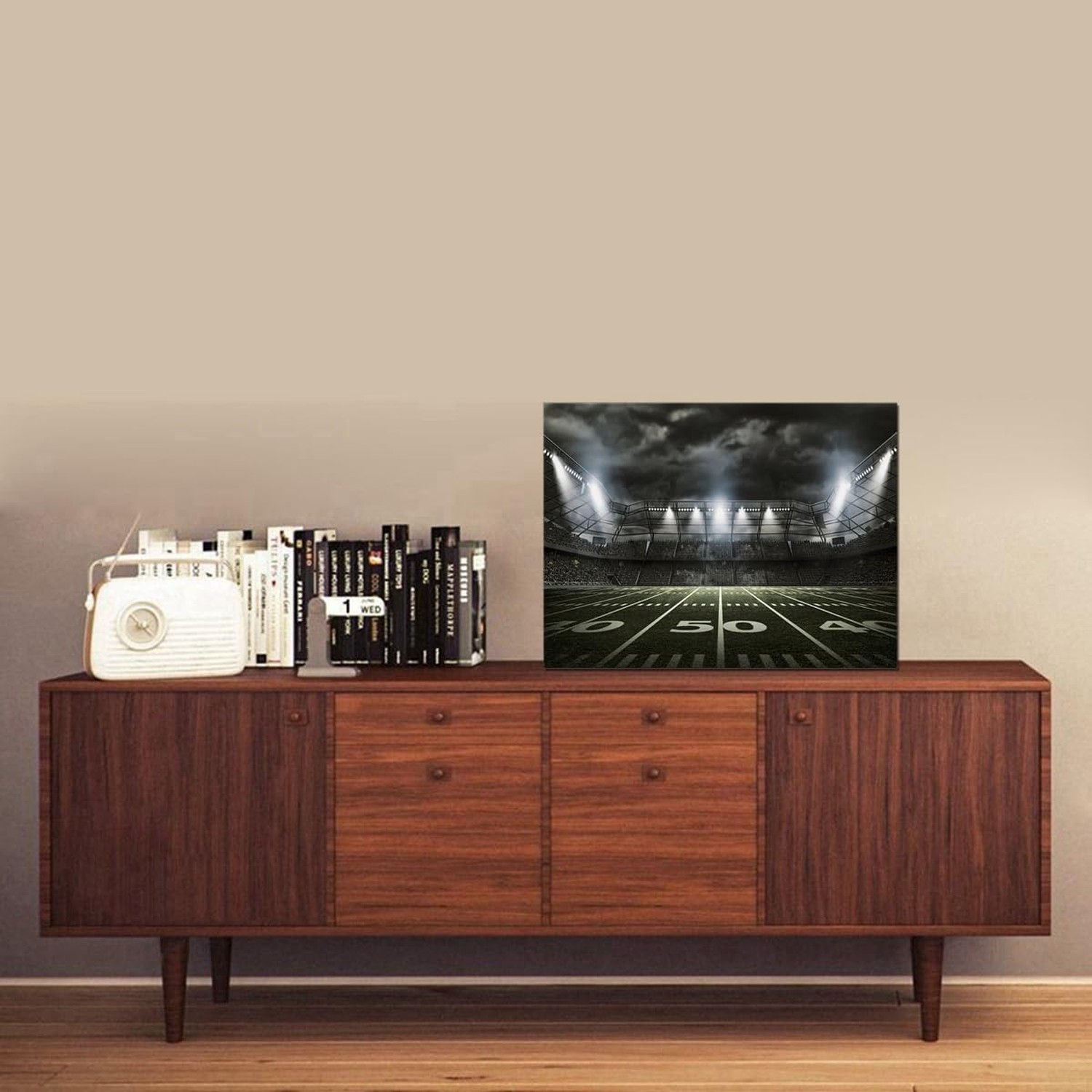 American Football Stadium Canvas Wall Art for Boys Room Gym Decor Large Sport…