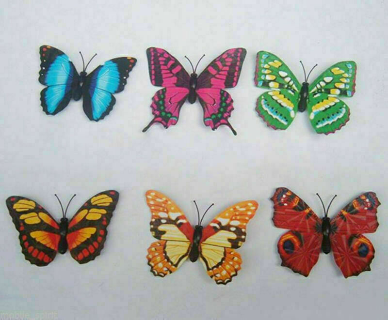 24pcs Multicolor Artificial Butterflies with Magnet Home Decorations Accessories