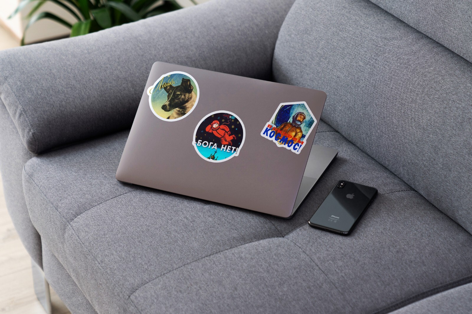 Soviet vintage space print — Sticker sheet, sticker pack, macbook skin