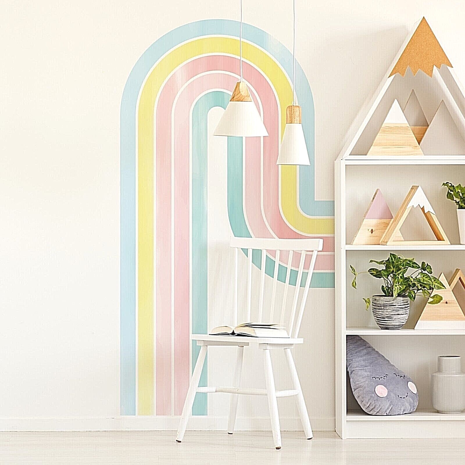Colorful Fountain Rainbow Wall Decals, Stickers, Mural, Wall Art Decoration 693