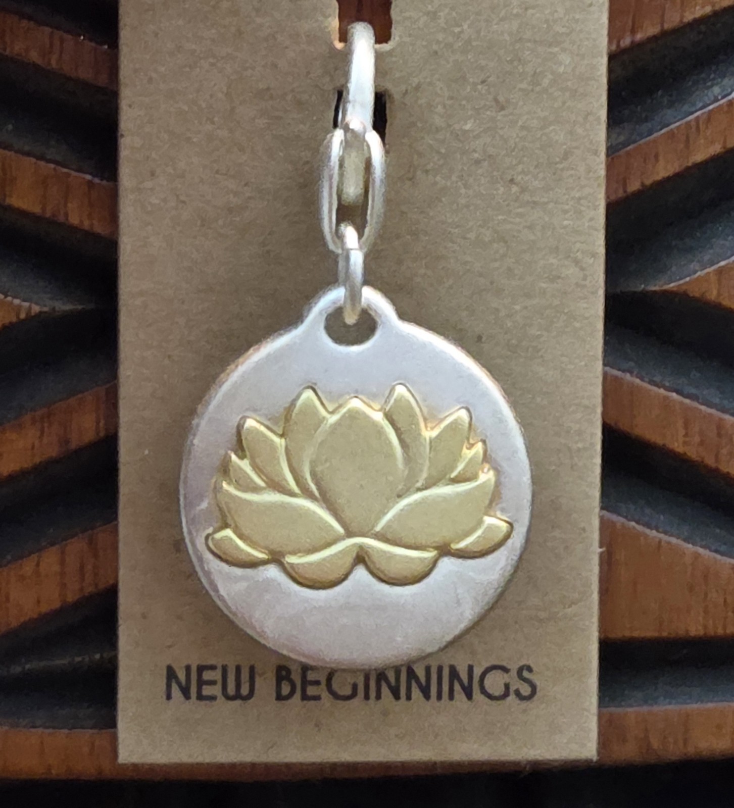 NEW Amanda Blu LOTUS Charm NEW BEGINNINGS Gold and Silver Two Tone