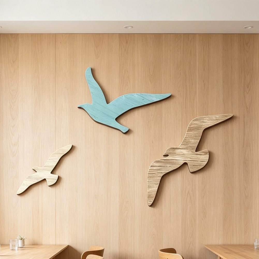 Beach Wall Decor Seagull Wall Art Coastal Wall Decor Handcrafted Wood Art