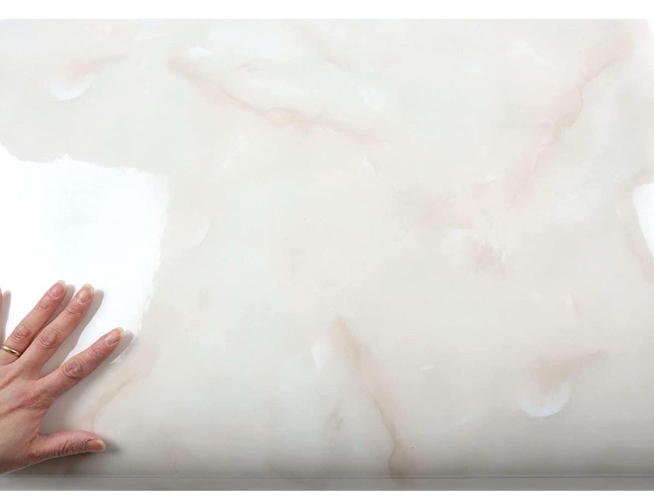 ROSEROSA Peel and Stick Faux Glossy Marble Self-Adhesive Wallpaper Countertop