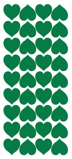 Green Heart Hearts Stickers Sticker 1" DC20-068