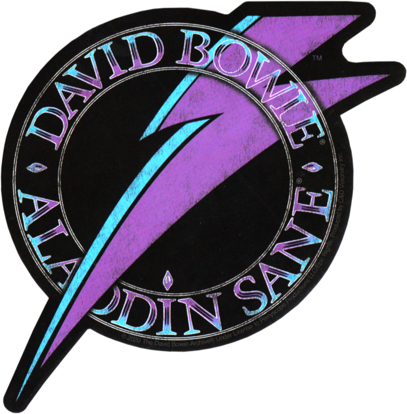 Sticker – David Bowie Aladdin Sane Lightning Logo 5" x 5.25" Die Cut #5950
