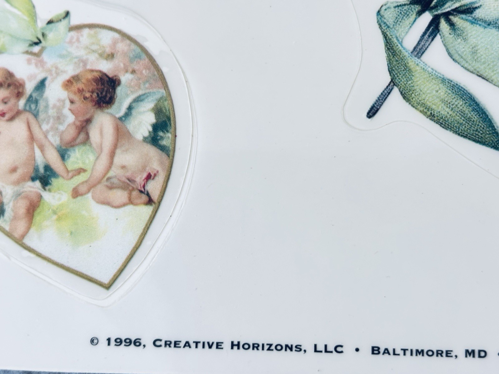 5 Sheet Window Decals Static Cling 1996 Creative Horizons Angels Cherubs Vintage