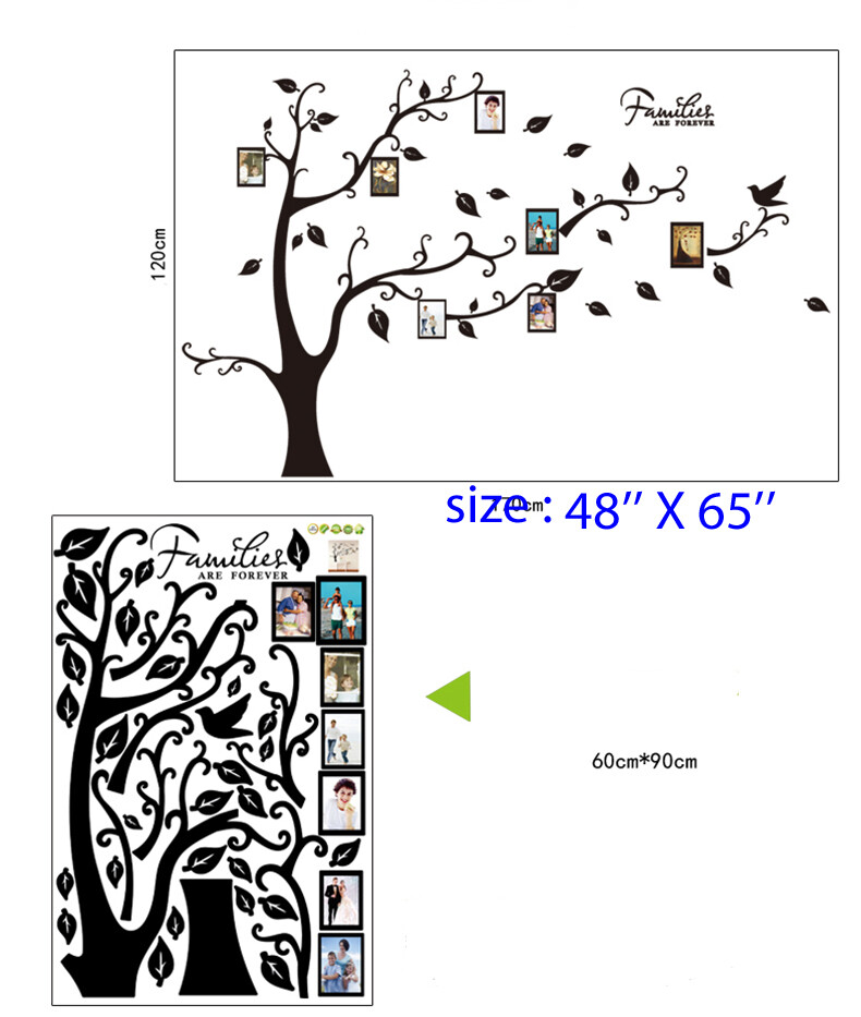DIY Removable Vinyl Wall Decal Family picture frame tree Sticker Home Decor