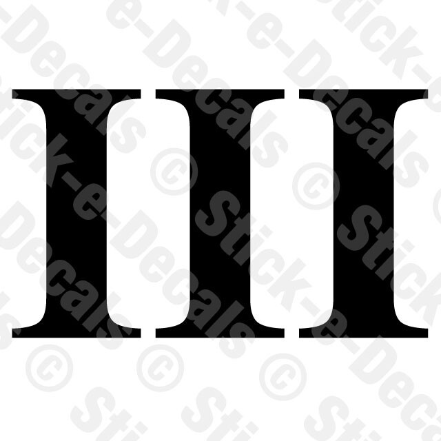 Roman Numeral III Vinyl Die Cut Decal Sticker – Number 3 Three