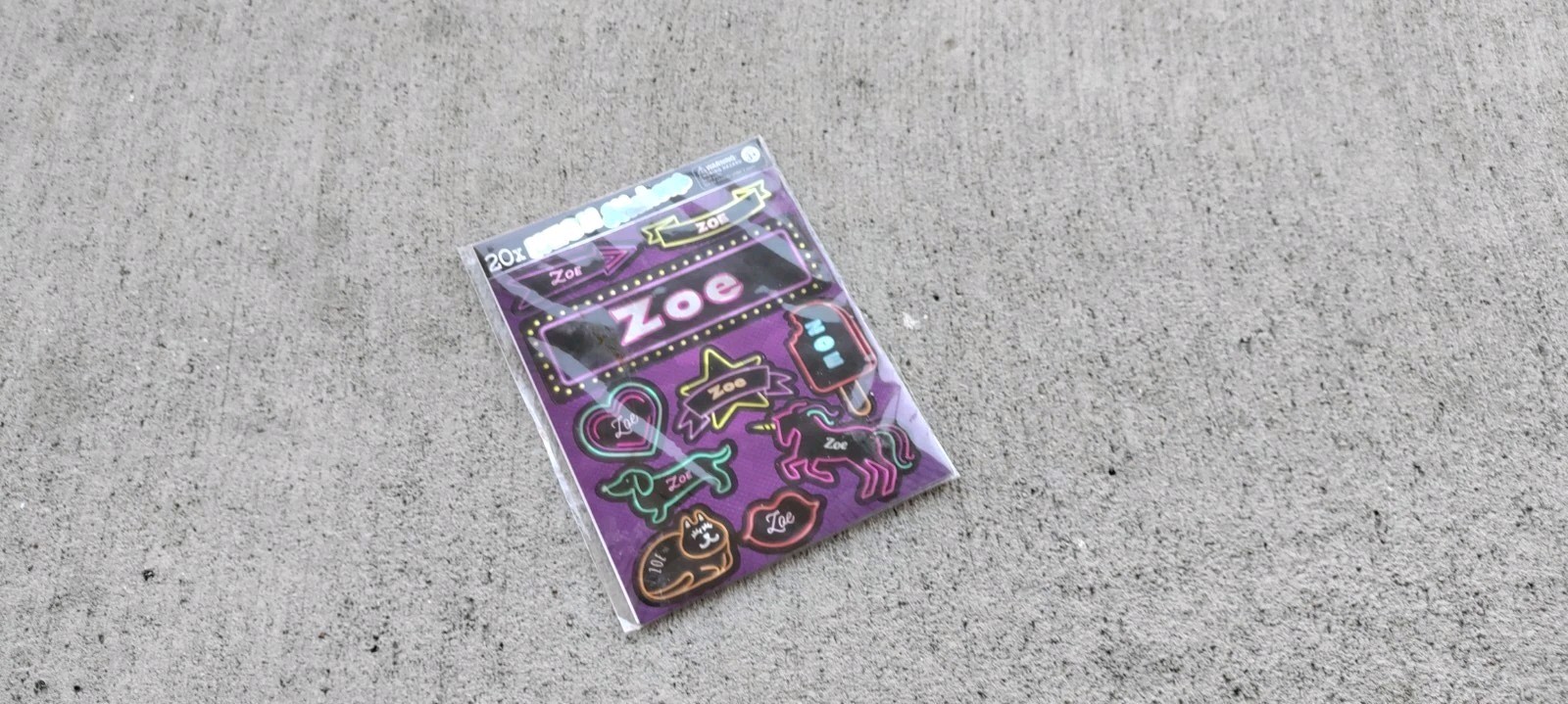 ZOE Neon Stickers by Mulberry Studios, Ages 3+, 1-20 Count, NSU15S, New!