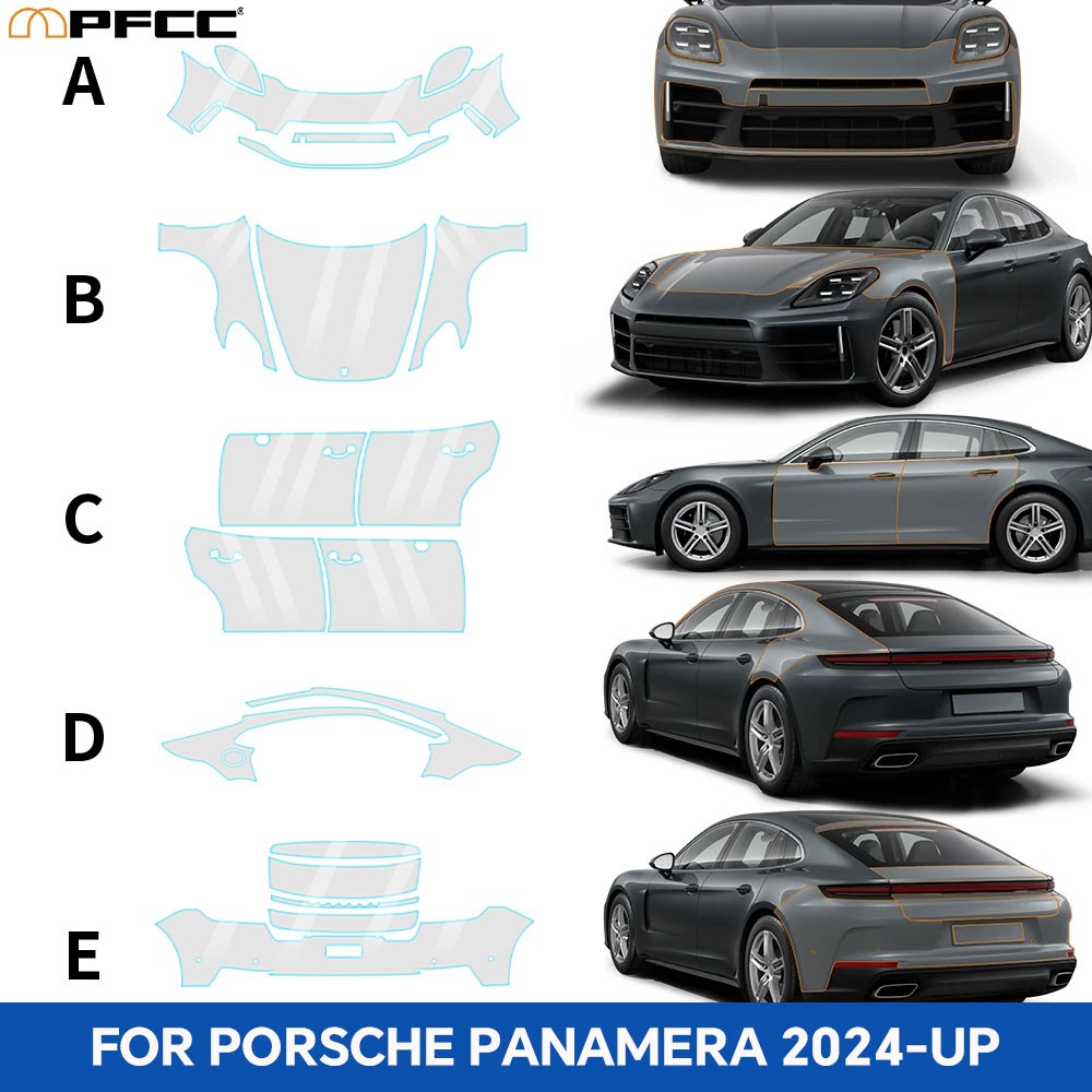 Full Car For Porsche Panamera 2024-UP Precut Paint Protection Film Clear PPF TPU