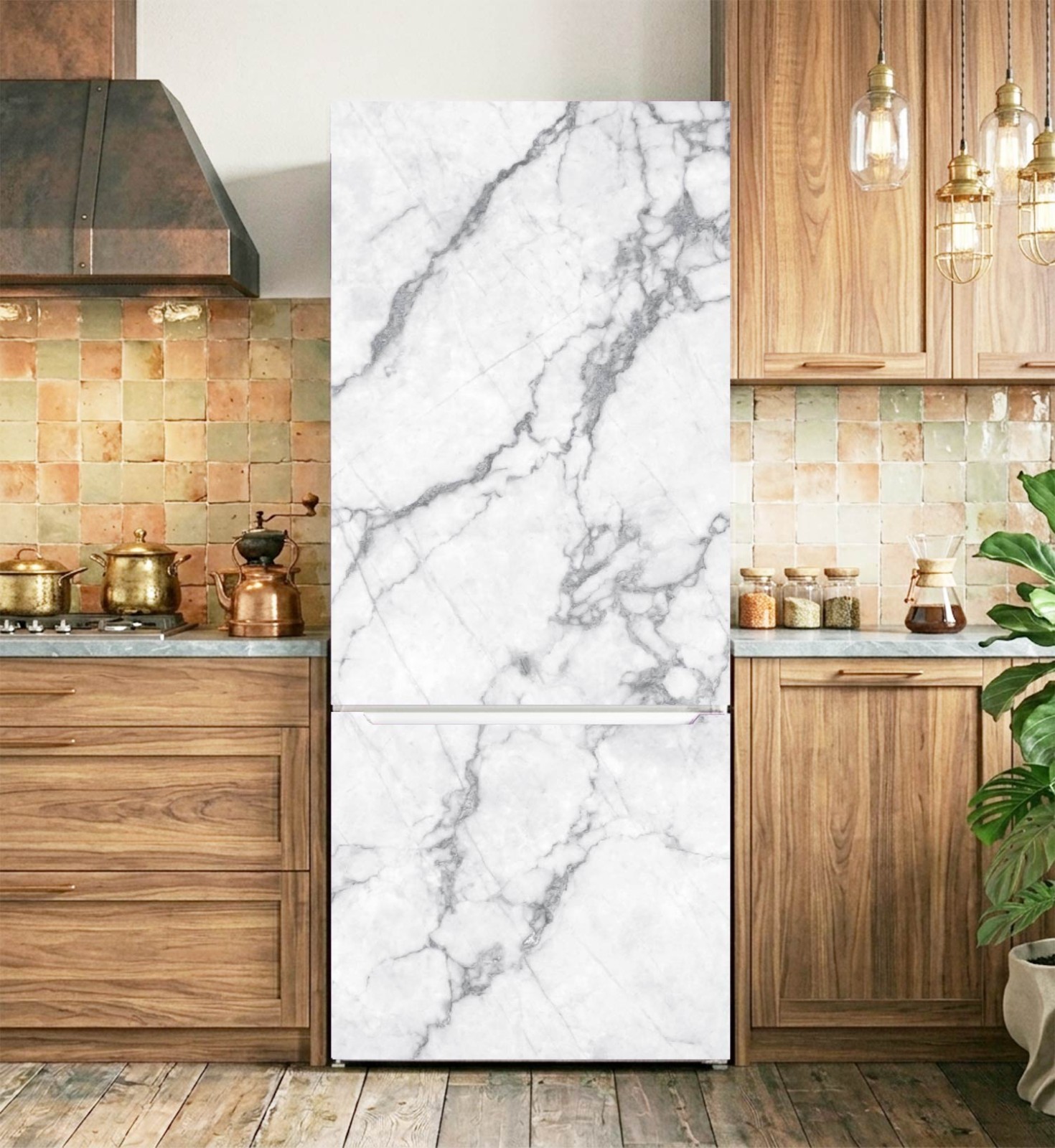 Self-Adhesive Marble Fridge Wrap – Easy DIY Upgrade