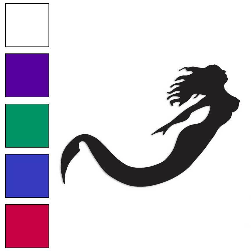 Swimming Mermaid, Vinyl Decal Sticker, Multiple Colors & Sizes #451