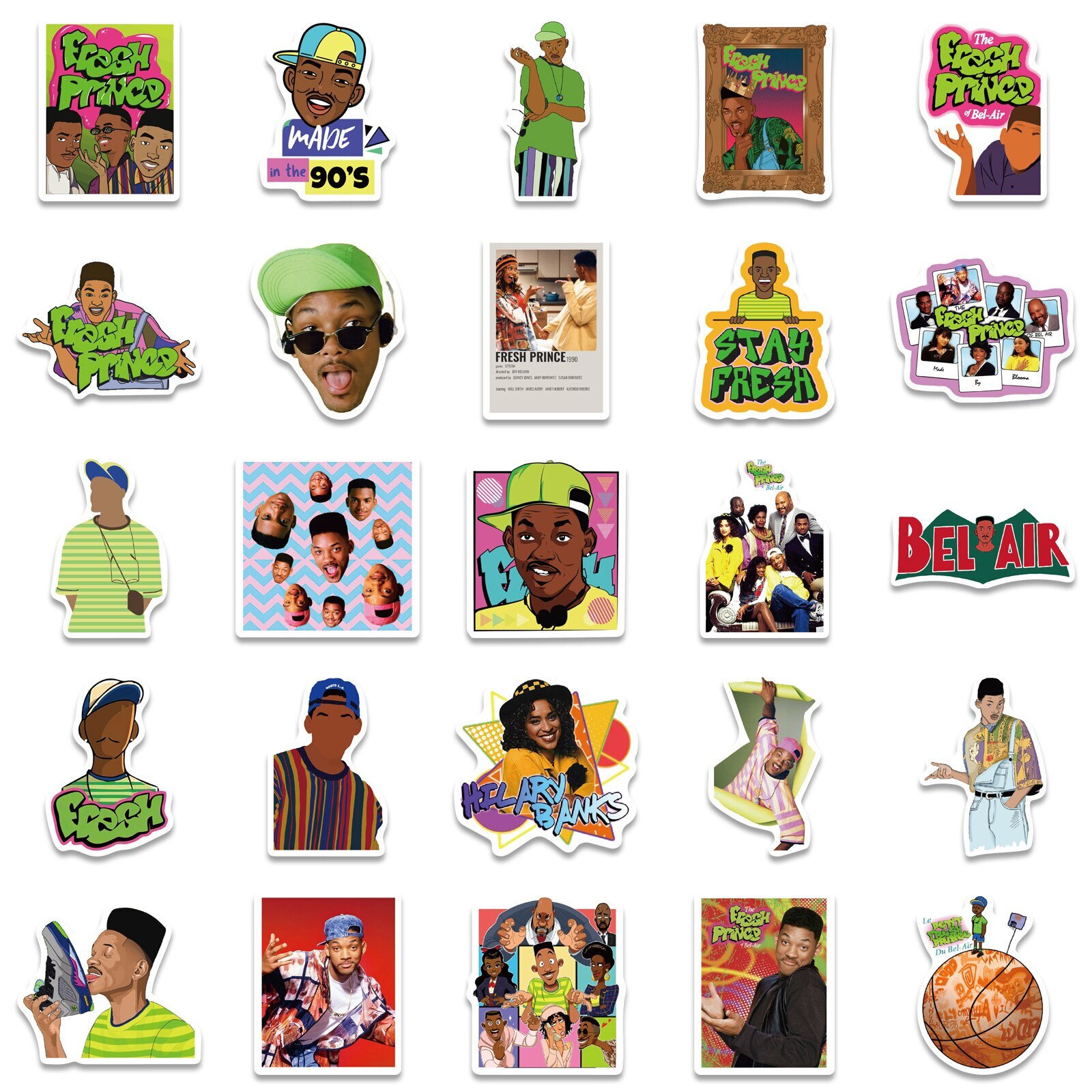 FRESH PRINCE of BEL-AIR Vinyl Sticker~Will Smith~90's TV Show~Water Bottle Decal