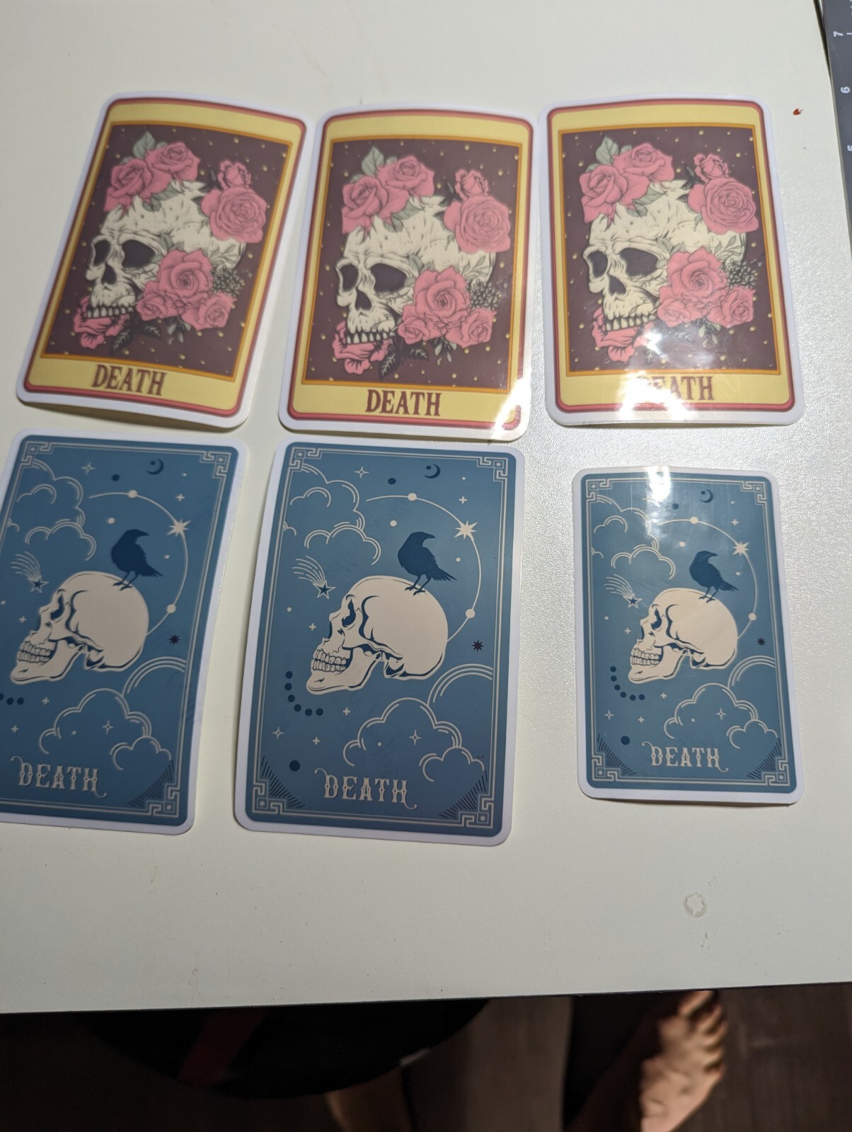 DEATH tarot 'card' blue die-cut printed vinyl sticker