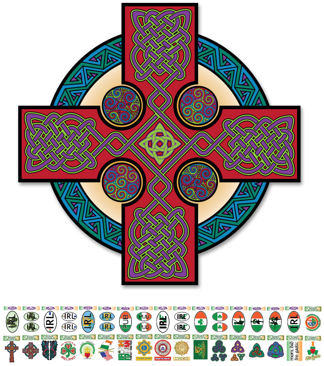 Celtic Cross Classic Ireland Irish Decal Sticker