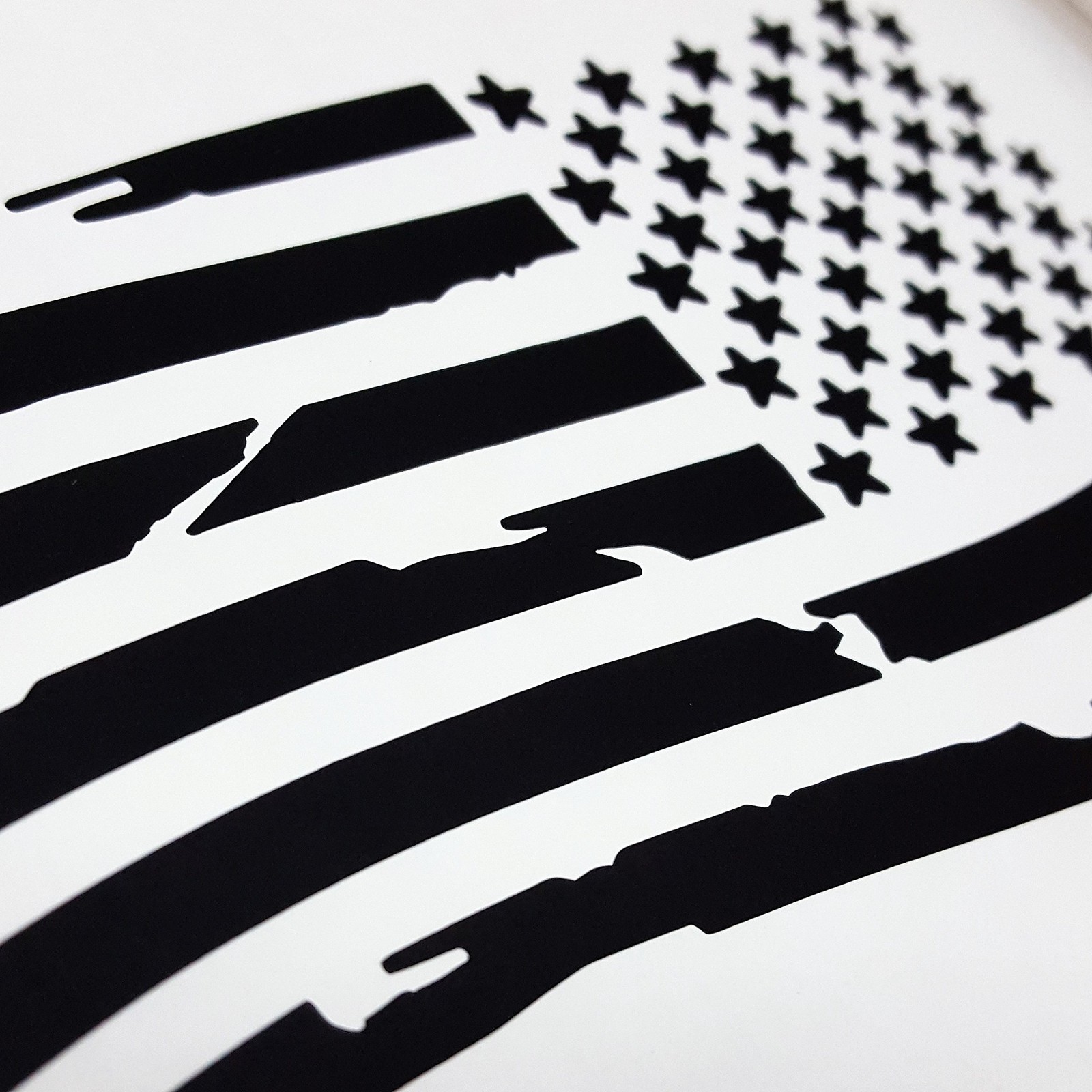 Pair of Waving USA American Flag Decal Sticker Die-Cut Subdued Car Truck (4" …