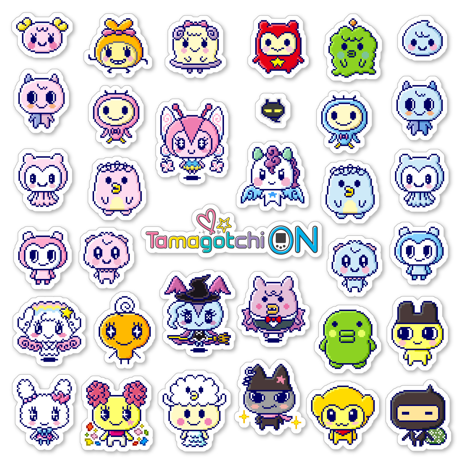 Tamagotchi On Stickers Fairy & Magic Pixel Art 34 Sticker Pack