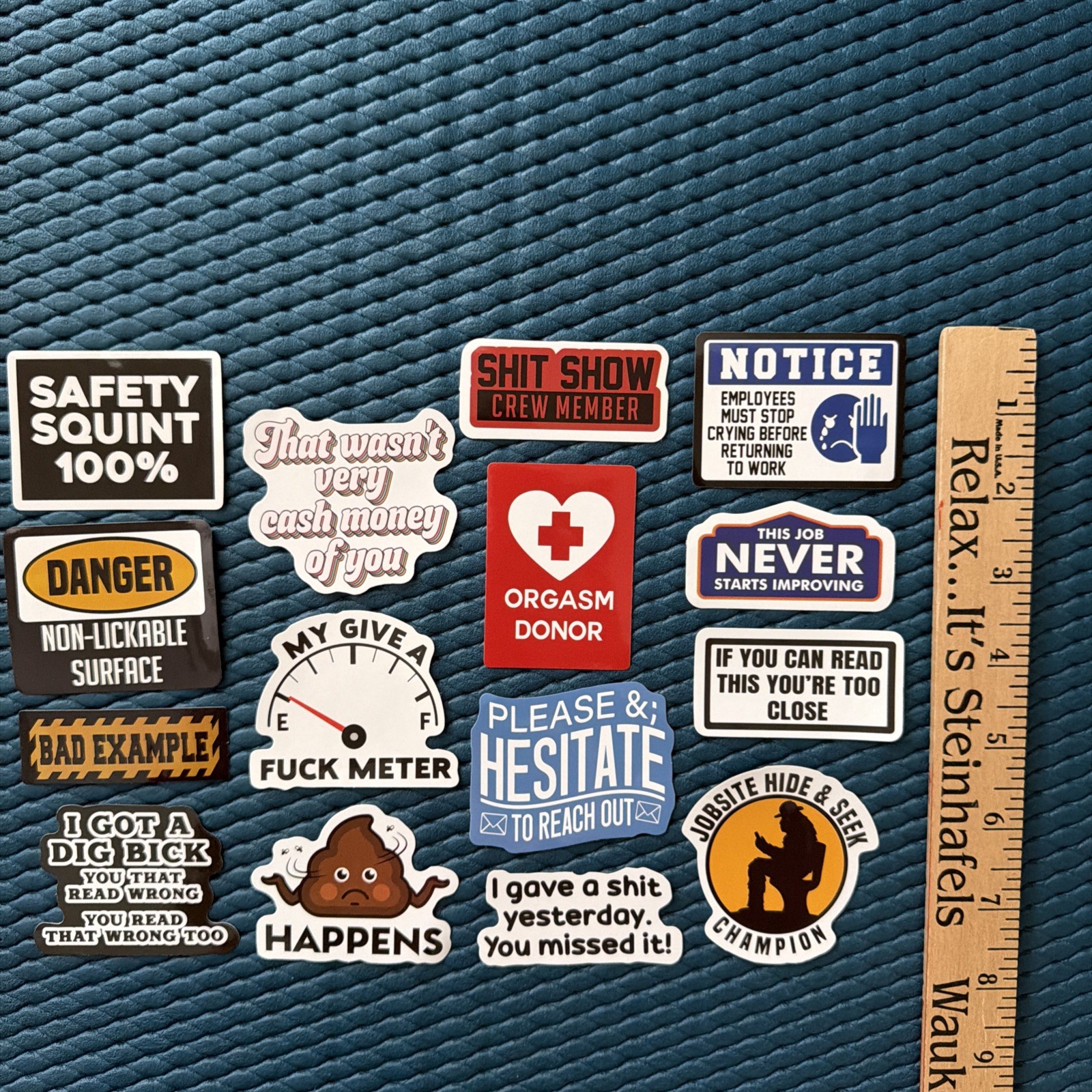 Funny and Sarcastic Glossy Printed Vinyl Stickers 15 Pieces