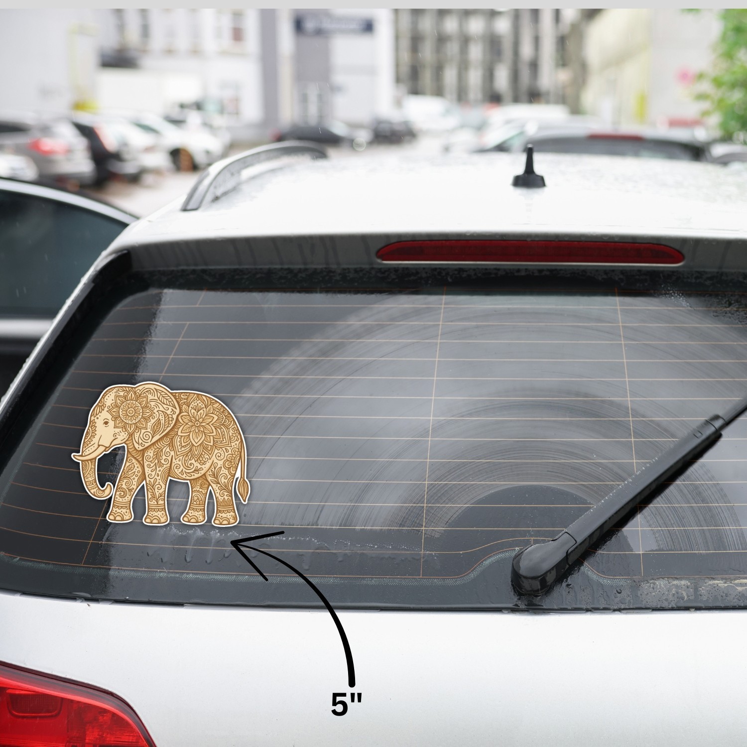 4Pcs Elephant Mandala Stickers: Boho Line Art Vinyl Decals – Waterproof Yoga Gif