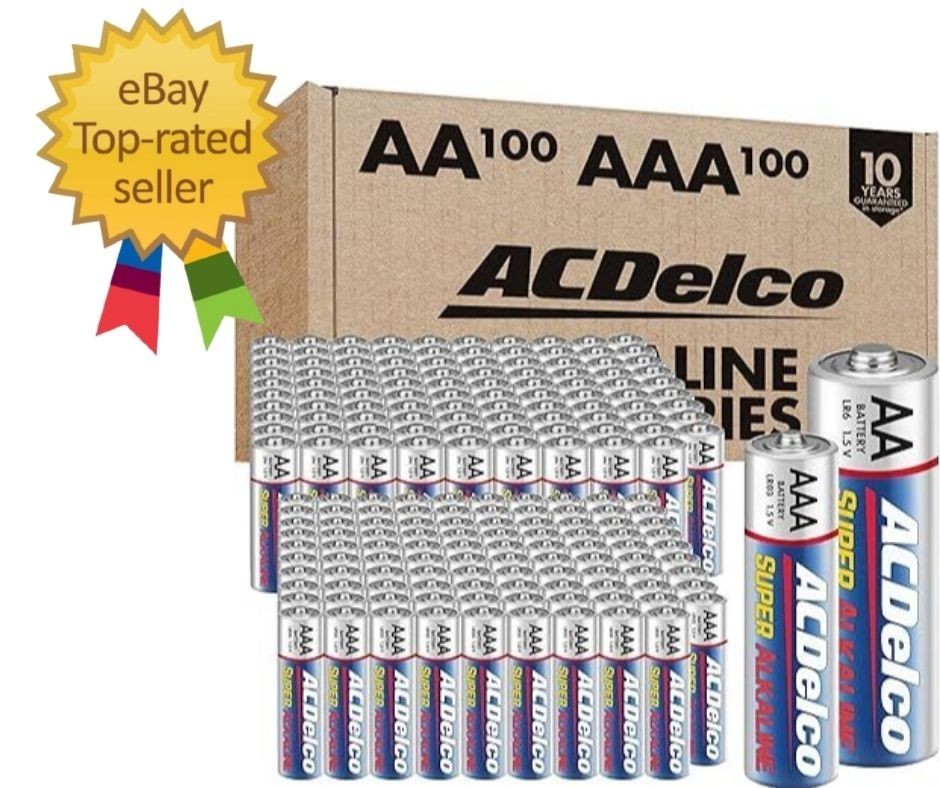 ACDelco AA and AAA 200-Count Combo Pack Super Alkaline Batteries, 100-Count E…
