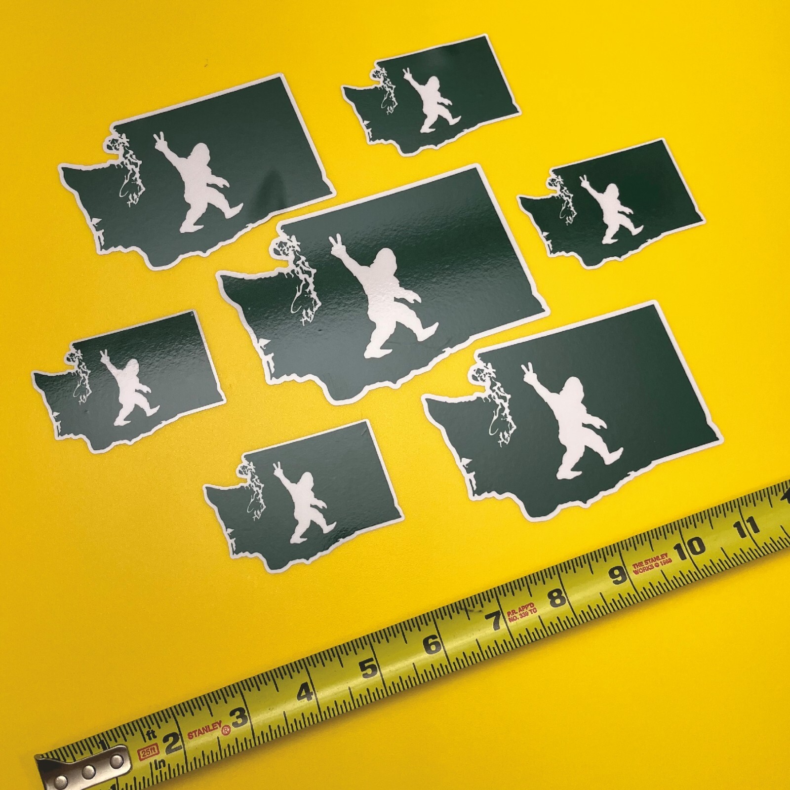Sasquatch aka Bigfoot or Yeti 7-PACK High Quality Laminated Stickers Washington