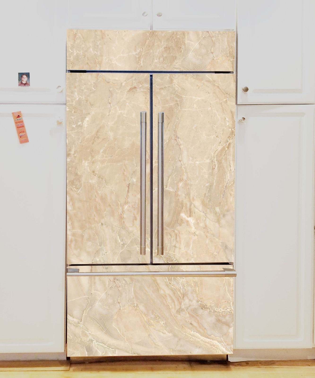Marble Fridge Wrap Removable, Waterproof Appliance Cover