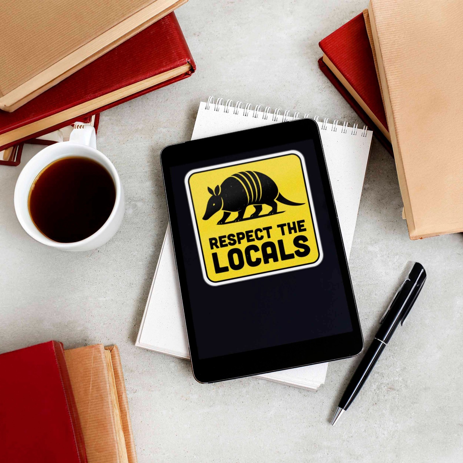 Respect the Locals Armadillo Sticker – Southern Decal for Water Bottle & Laptop