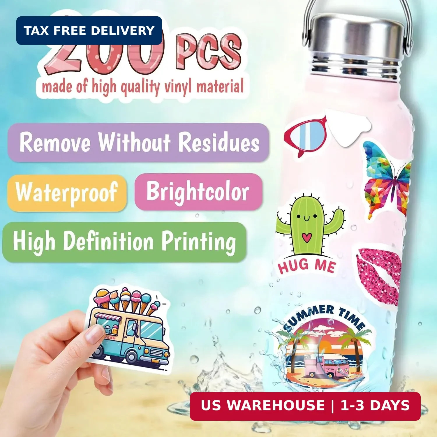 200 PCS Cute Stickers for Kids,Water Bottle Sticker Pack for Teens Girls Boys…