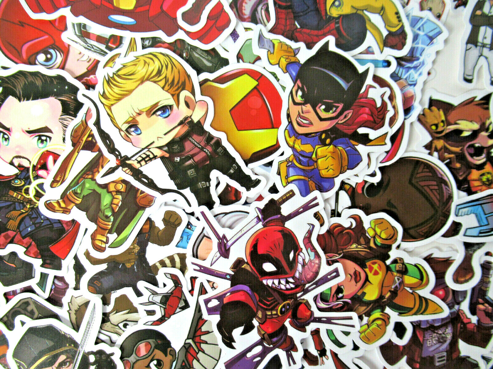 100pc Random DC Marvel Comic Book Superhero Laptop/PC Skateboard Sticker Pack