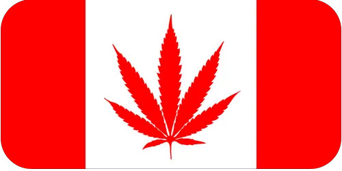 Canada Flag with Marijuana Leaf vinyl sticker decal – many sizes available